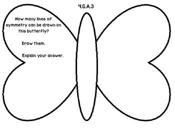 Preview of Spring Butterfly 4th Grade Common Core Open Ended Assessment Task (Symmetry)