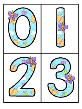 Preview of Spring Butterfly Large Numbers 0-20 - Make Activities and Room Decor