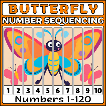 Preview of Spring Butterfly Number Sequencing Puzzles | Montessori Math Activity | Counting