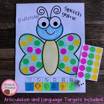 Preview of Spring Butterfly Speech Therapy Game Object Identification Articulation Language