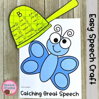 Preview of Spring Butterfly Speech and Language Therapy Craft: Associations Syllables +