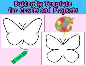 Preview of Spring Butterfly Template Color Draw Paint Craft Activity Art Science Project