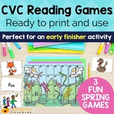 Spring CVC Blending and Segmenting Games - CVC Word Bingo 