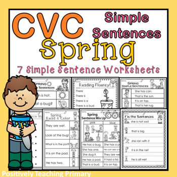 Simple Sentences Cvc Words Worksheets Teaching Resources Tpt