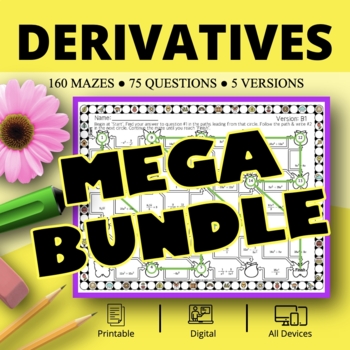 Preview of Spring: Calculus Derivatives BUNDLE Maze Activity