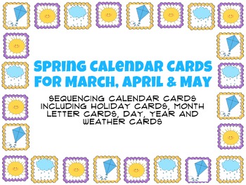 Preview of Spring Calendar Cards for March, April & May