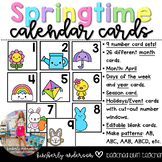April: Spring Themed - Calendar Number Cards (Pocket Chart)