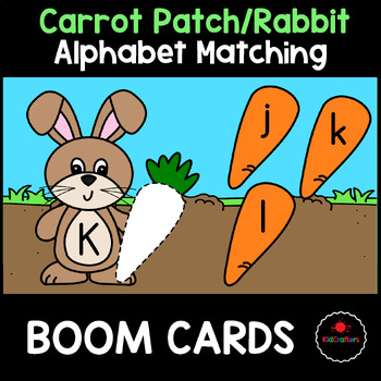 Preview of Spring | Carrot Patch / Rabbit Alphabet Matching Boom Cards™