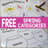 Spring Categories Cut Color and Glue Free Worksheets