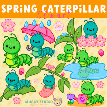 Preview of Spring Caterpillar Clipart {Cute Caterpillar Clip Art}