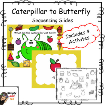 Preview of Spring Caterpillar to Butterfly Unit Sequencing Slides and 3 More Activities
