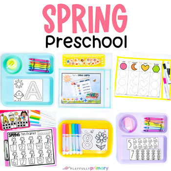 Preview of Spring Centers + Activities, March Morning Tubs and Bins for PreK + Preschool