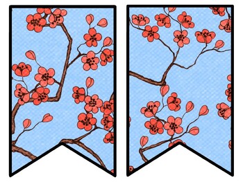 Preview of Spring, Cherry Blossoms Bulletin Board Decor Kit