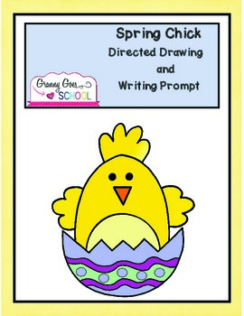 Preview of Spring Chick Directed Drawing and Writing Prompt- Freebie