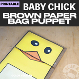 Spring Chick Paper Bag Puppet Craft- Easter - Activity - F