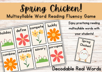 Preview of Spring Chicken! Decodable Real Word Reading Fluency Phonics Game BUNDLE