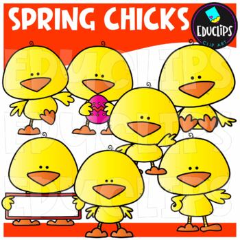 Preview of Spring Chicks Clip Art Set {Educlips Clipart}