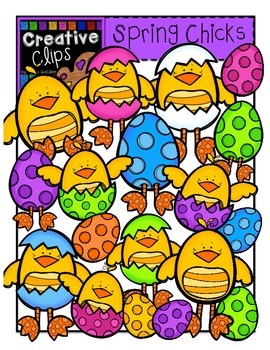 Preview of Spring Chicks: Spring Clipart {Creative Clips Digital Clipart}