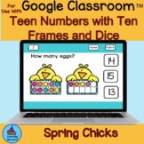 Spring Chicks Teen Numbers with Ten Frames and Dice for Go