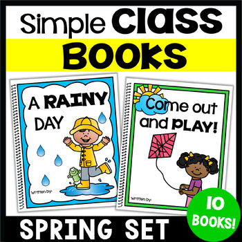 Preview of Spring Class Books, Kindergarten & PreK, Early Writing Prompts with Pictures