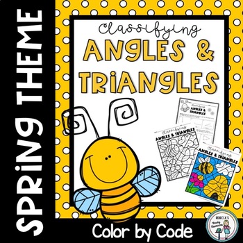 Preview of Spring Classifying Angles and Triangles Color by Code  