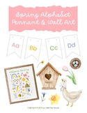 Spring Classroom Alphabet Pennant and Wall Art Pack - East