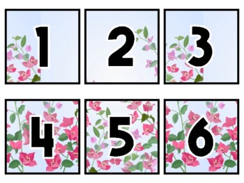 Preview of Spring Classroom Calendar Set, Bougainvillea Flowers #9Sheet Size: 8.5 by 11