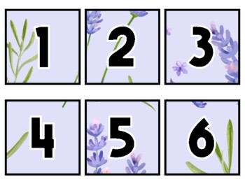 Preview of Spring Classroom Calendar Set, Lavender Flowers Calendar #