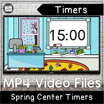 Preview of Spring Classroom Center Countdown Timers with Clean Up Digital Video Files