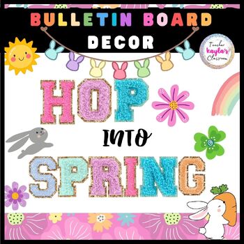 Preview of Spring Classroom Decor - Spring Bulletin Board Decor Kit - Varsity Letters Decor