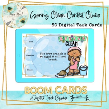 Preview of Spring Clean Context Clues BOOM Cards – Digital Task Cards - Speech Therapy