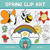 Spring Clip Art Color and BW