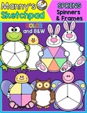 Bunny, Frog and Spring Spinners & Frames Clip Art
