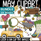 Spring Clipart BUNDLE May Sunny Day Accessories Labels Fra