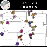 Spring Clipart - Flower Clipart - Border Clipart - Frame C