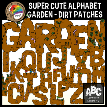 Preview of Spring Clipart - Garden Dirt Patches Alphabet