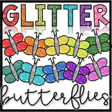 Spring Clipart- Glitter Butterflies