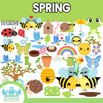 Preview of Spring Clipart (Lime and Kiwi Designs)