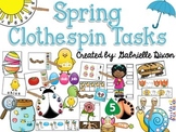 Spring Clothespin Tasks #springintosped3