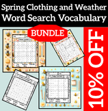 Spring Clothing And Weather Word Search Vocabulary Bundle 