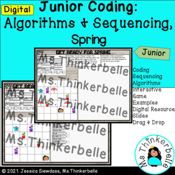 Preview of Spring Coding Juniors Grade 3 to 6 Sequential Tasks Digital Slides