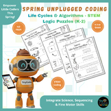 Spring Unplugged Coding Worksheets, Butterfly Life Cycle & More STEM