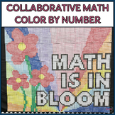 Spring Collaborative Coloring Math Review Poster | Editable