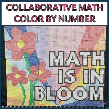 Preview of Spring Collaborative Coloring Math Review Poster | Editable