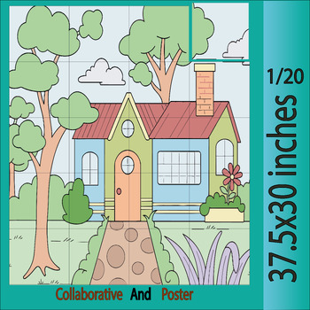 Preview of Spring Collaborative Project Poster | Flower Craf- Classroom Springtime Activity