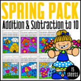 Spring Color By Code {Addition & Subtraction to 10}