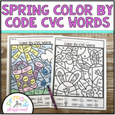 Spring Color By Code CVC Words