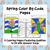 Spring Color By Code Pages | Addition Within 20