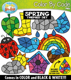 Spring Color By Code Shapes Clipart {Zip-A-Dee-Doo-Dah Designs}