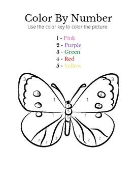 Paint by numbers, or color by code, else color by number, activity page for  kids. Butterflies in spring or summer. Stock Vector
